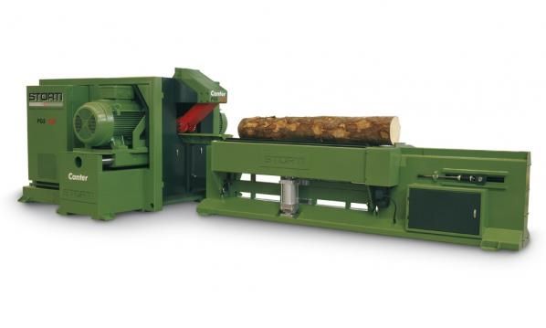 sawmill line with combined Chipper-Canter cutting technology